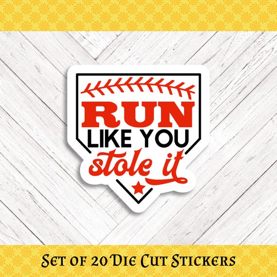 FUNNY BASEBALL Die Cut Stickers: Crafting, Happy Mail & Scrapbooking - Set of 20
