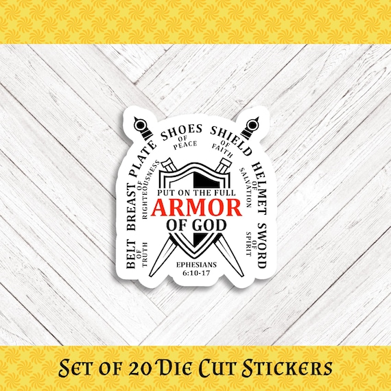 Armor of God Die Cut Stickers: Crafting, Happy Mail & Scrapbooking - Set of 20