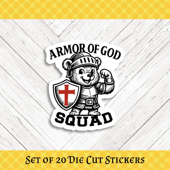 Armor of God Squad Die Cut Stickers: Crafting, Happy Mail & Scrapbooking - Set of 20