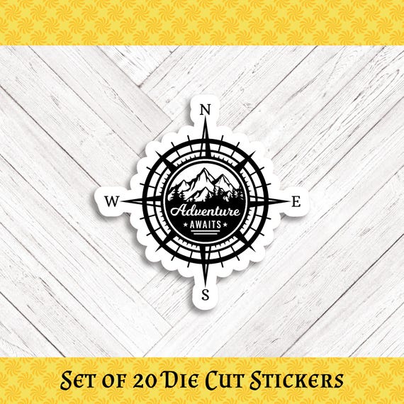 ADVENTURE AWAITS Die Cut Stickers: Crafting, Happy Mail & Scrapbooking - Set of 20
