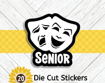Senior Drama/Theater Student Die Cut Stickers: Crafting, Happy Mail, Scrapbooking - Set of 20