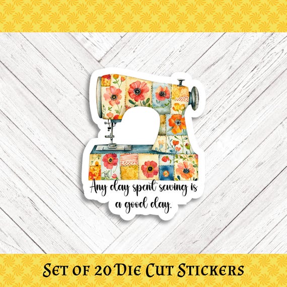 Sewing Die Cut Happy Mail and  Stickers - Set of 20