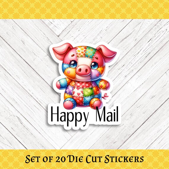 Patchwork Pig Stickers: Happy Mail - Set of 20