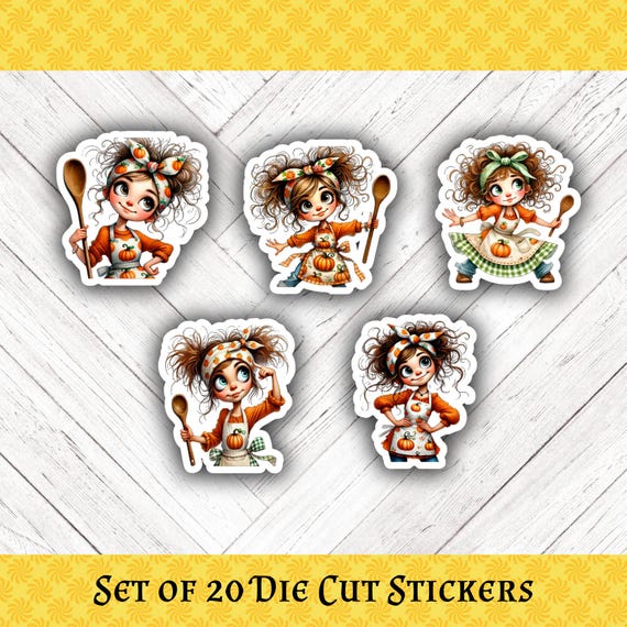 Pumpkin Spice Die Cut Crafting & Happy Mail Stickers - Assorted Set of 20