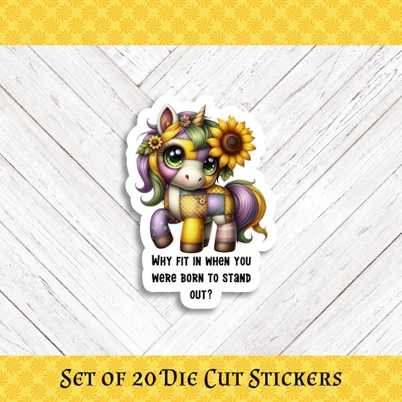 Unicorn Die Cut Crafting & Happy Mail Stickers - Set of 20