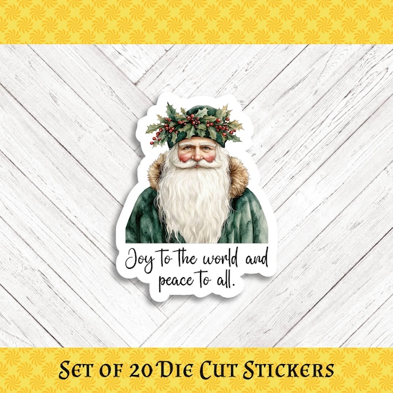 Father Christmas Die Cut Stickers - Set of 20