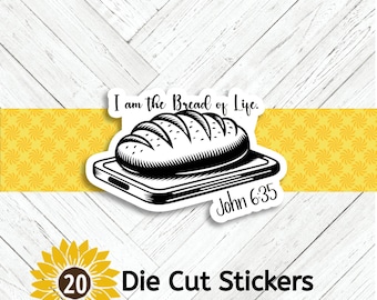 John 6:35 Bread of Life Die Cut Stickers - Set of 20