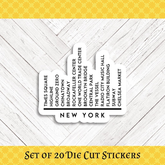 NYC TOURISM Die Cut Stickers: Crafting, Happy Mail & Scrapbooking - Set of 20