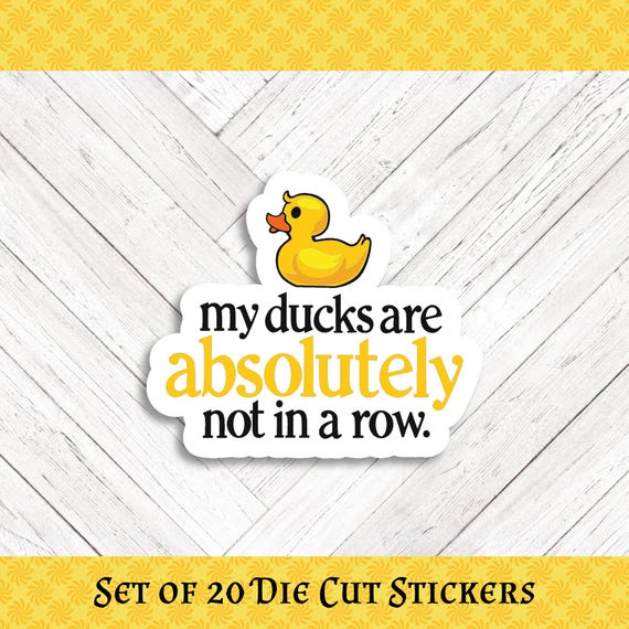 Humorous Duck Die Cut Stickers - Set of 20
