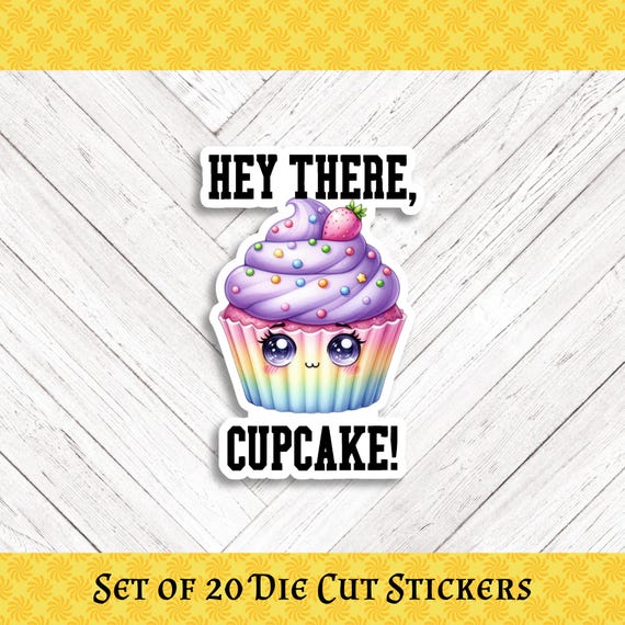 Cupcake Die Cut Stickers - Set of 20