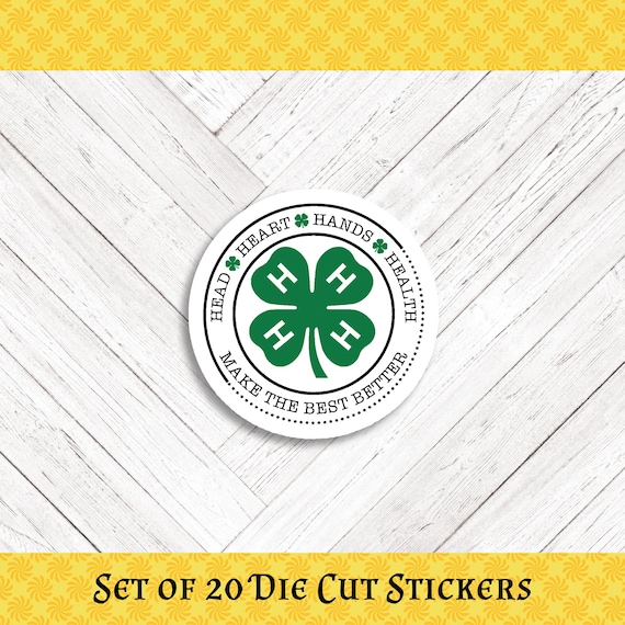 4-H Clover Die Cut Stickers: Crafting & Happy Mail - Set of 20