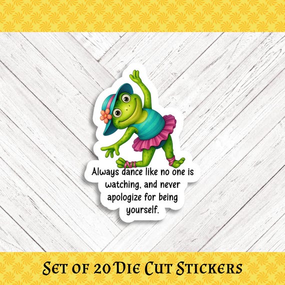 Frog Ballerina Die Cut Crafting & Happy Mail Stickers - Set of 20
