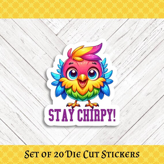 BIRD PUN Die Cut Stickers: Crafting, Happy Mail & Scrapbooking - Set of 20