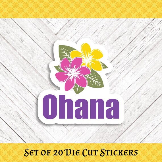 OHANA Die Cut Stickers: Crafting, Happy Mail & Scrapbooking - Set of 20