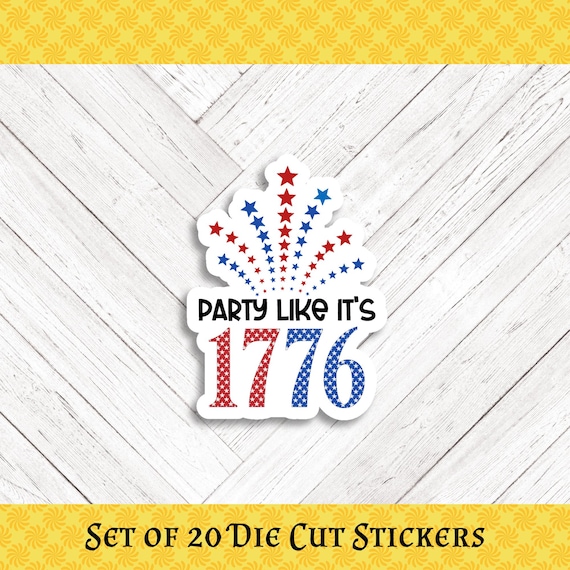 1776 INDEPENDENCE DAY Die Cut Stickers: Crafting, Happy Mail & Scrapbooking - Set of 20