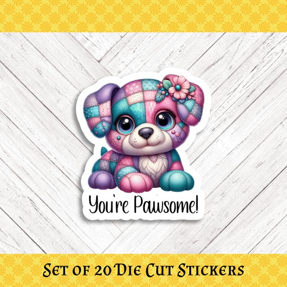 DOG PUN Die Cut Stickers: Crafting, Happy Mail & Scrapbooking - Assorted Set of 20