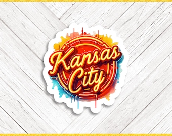 Pegatinas troqueladas de KANSAS CITY: Manualidades, correo feliz y scrapbooking - Juego de 20