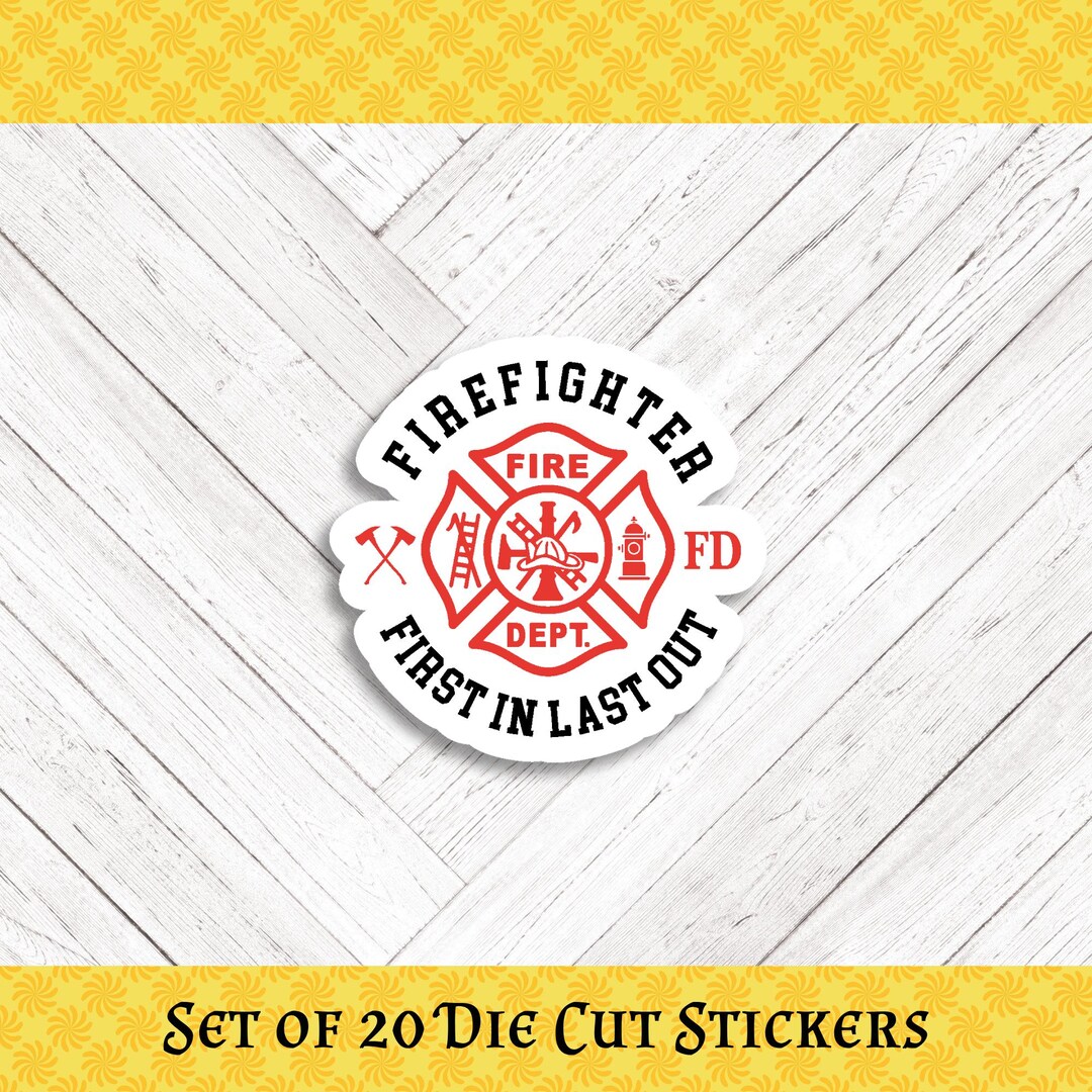 Filo Sticker Firefighter FILO Die Cut Stickers - Set of 20 - for Crafters, Teachers ...