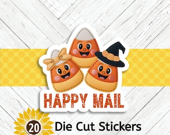 Candy Corn Cuties Happy Mail Die Cut Stickers - Set of 20