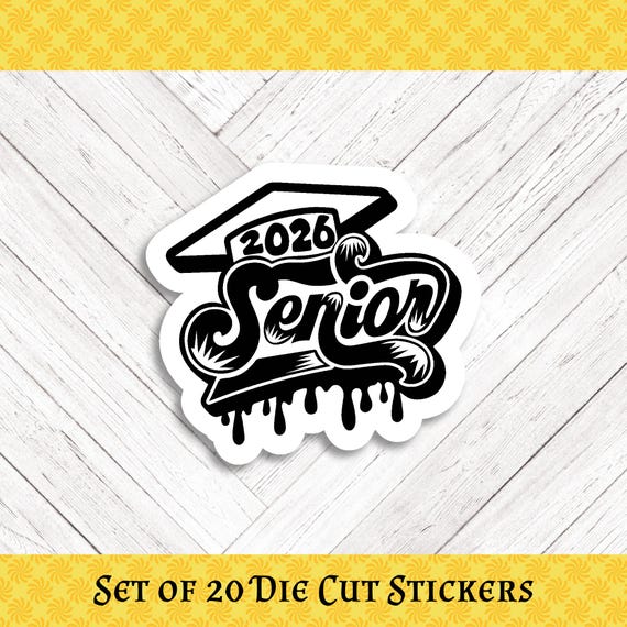 2026 SENIOR Die Cut Stickers: Crafting, Happy Mail & Scrapbooking - Set of 20