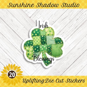 Irish Blessings Shamrock Stickers: Scrapbooking, Happy Mail (Set of 20) - Set of 20