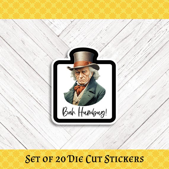Scrooge "Christmas Carol" Die Cut Stickers - Set of 20