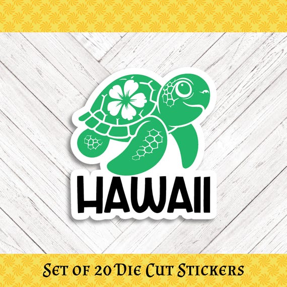 HAWAII SEA TURTLE Die Cut Stickers: Crafting, Happy Mail & Scrapbooking - Set of 20