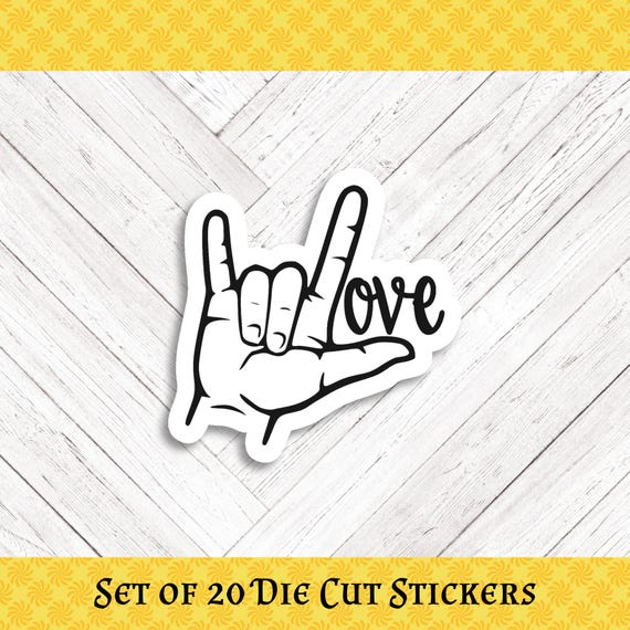 ASL LOVE Die Cut Stickers: Crafting, Happy Mail & Scrapbooking - Set of 20