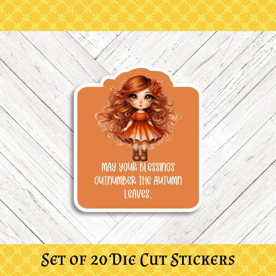 Autumn Blessings Die Cut Stickers - Set of 20