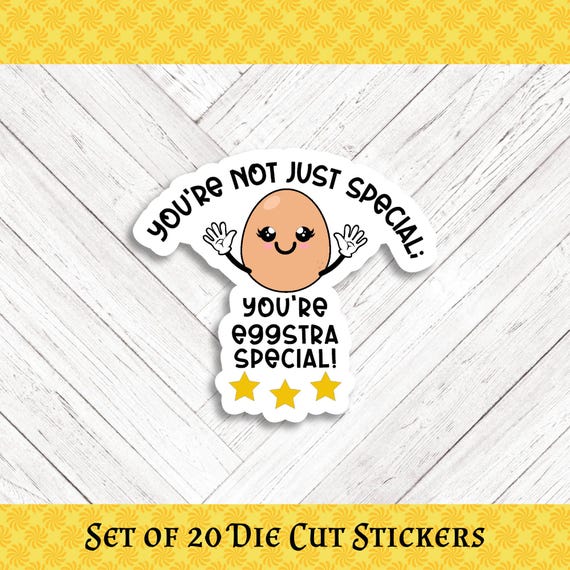 EGG PUN Die Cut Stickers: Crafting, Happy Mail & Scrapbooking - Set of 20