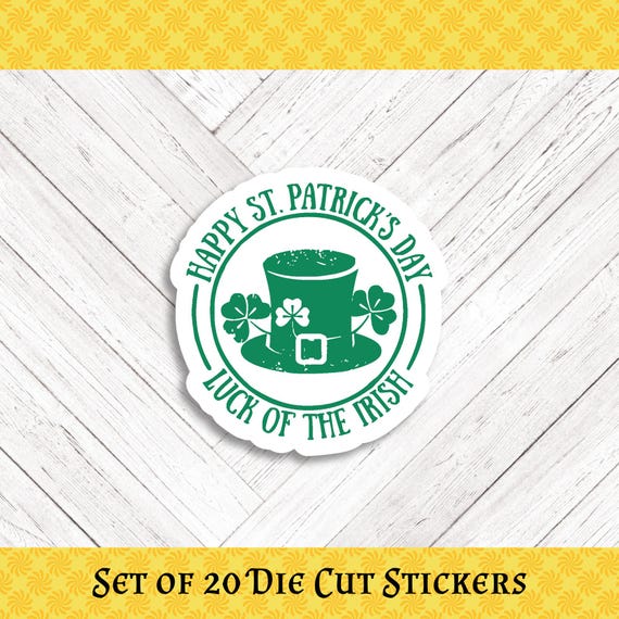 Distressed "Luck of the Irish" Stickers - Scrapbooking, Journaling Set of 20