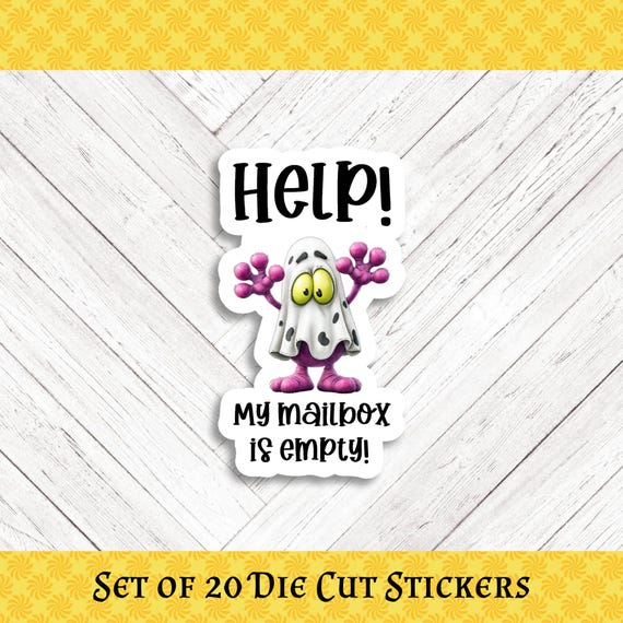 Quirky Mailbox Monster Die Cut Stickers: Happy Mail - Set of 20