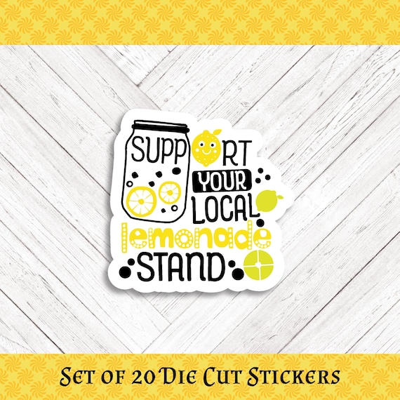 SUPPORT LEMONADE STAND Die Cut Stickers: Crafting, Happy Mail & Scrapbooking - Set of 20