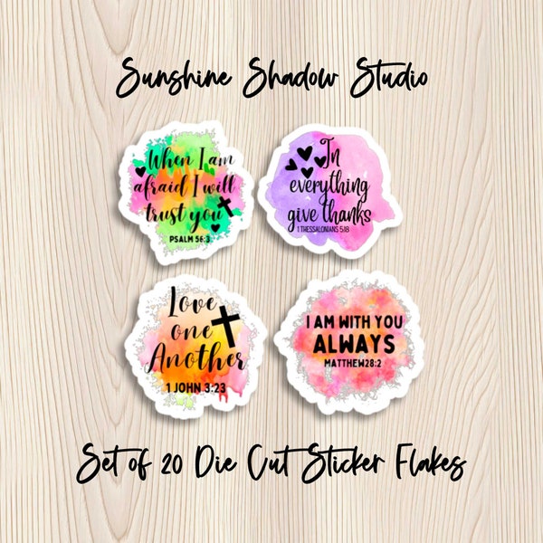 Bible Quotes Die Cut Stickers  - Set of 20