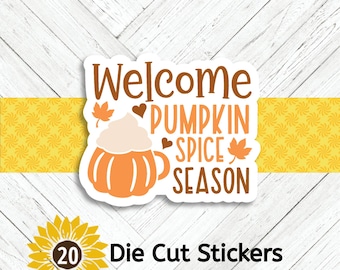Pumpkin Spice Die Cut Stickers - Set of 20
