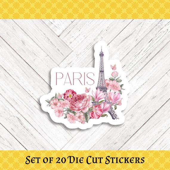 PARIS Die Cut Stickers: Crafting, Happy Mail & Scrapbooking - Set of 20