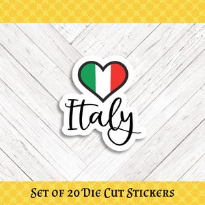 Italy Die Cut Stickers: Crafting and Happy Mail (1 Design - Set of 20)