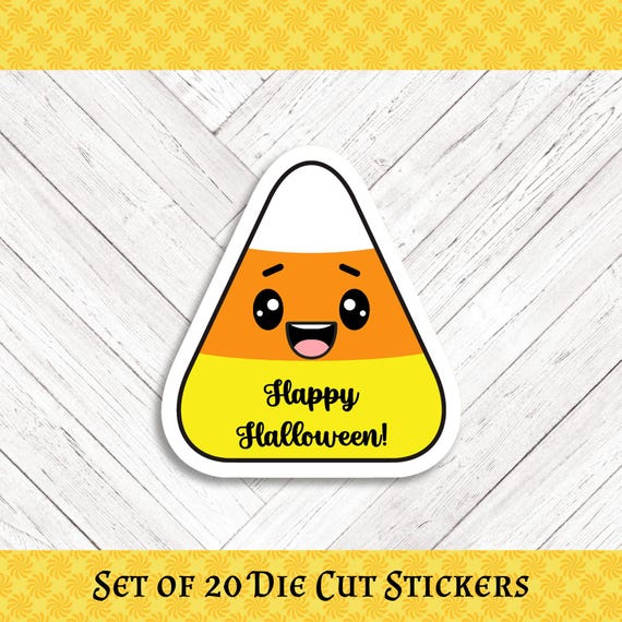Candy Corn Halloween Die Cut Stickers: Crafting and Happy Mail - Set of 20