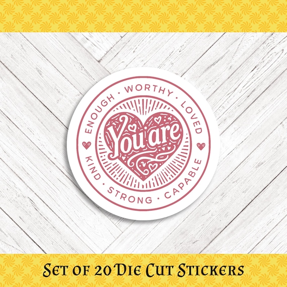 Affirmation Die Cut Stickers: Crafting, Happy Mail & Scrapbooking - Set of 20