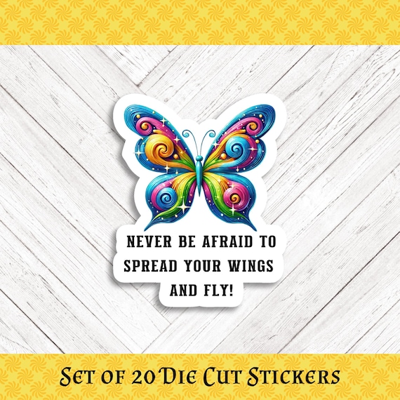 Uplifting Butterfly Die Cut Crafting & Happy Mail Stickers - Set of 20