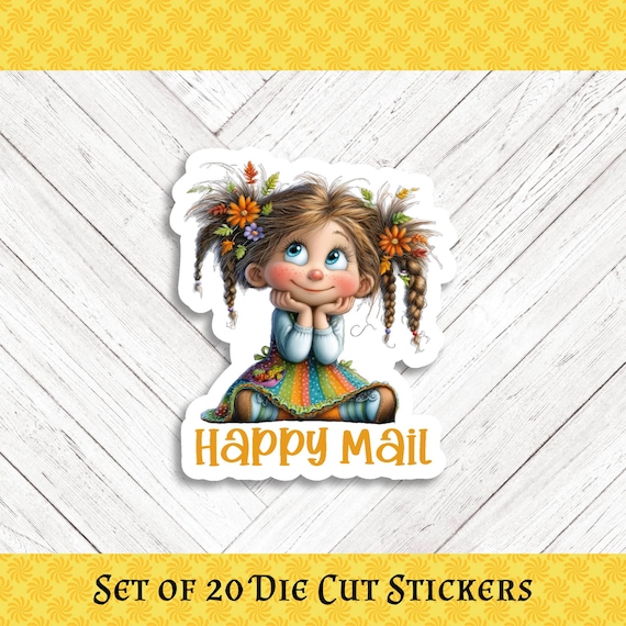 Autumn Girl Die Cut Stickers: Happy Mail Crafting Set