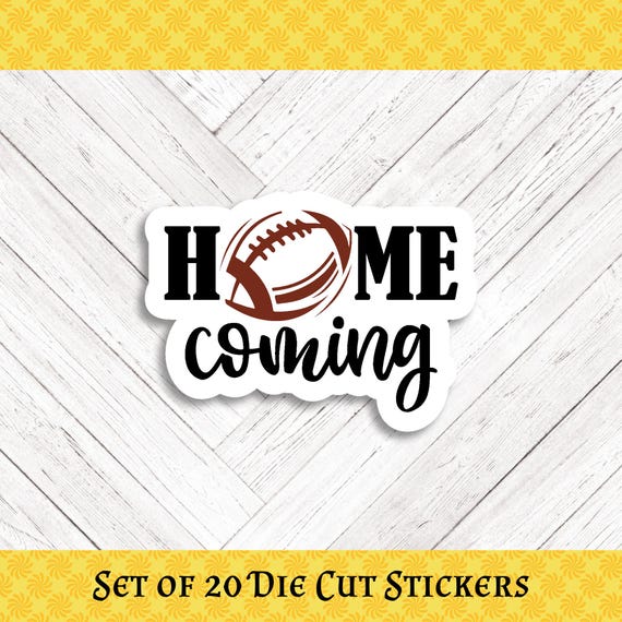 Homecoming Football Die Cut Stickers - Set of 20