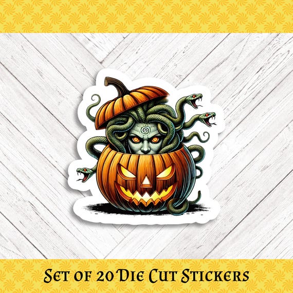Medusa Halloween Die Cut Stickers: Crafting and Happy Mail - Set of 20