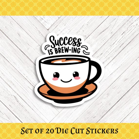 COFFEE PUN Die Cut Stickers: Crafting, Happy Mail & Scrapbooking - Set of 20