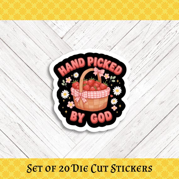 Handpicked by God Die Cut Stickers: Crafting, Happy Mail & Scrapbooking - Set of 20