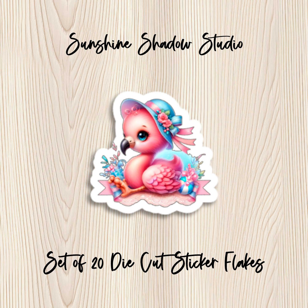 Baby Flamingo Die Cut Stickers Set of 20 - Etsy
