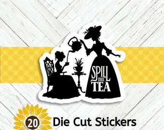 Regency Spill the Tea Die Cut Stickers - Set of 20