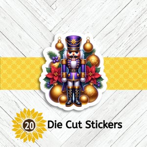 Christmas Nutcracker Die Cut Stickers Set of 20, Crafting, Happy Mail, Scrapbooking