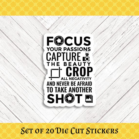 Photography Focus Die Cut Happy Mail and  Stickers - Set of 20