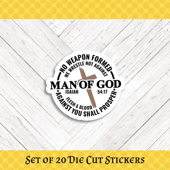 MAN OF GOD Die Cut Stickers: Crafting, Happy Mail & Scrapbooking - Set of 20